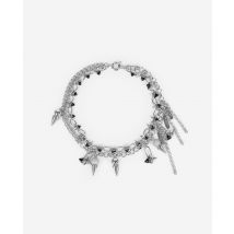 Collier 2 Rangs Argenté À Pointes pour Femme - The Kooples