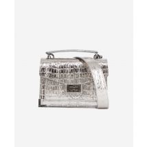 Emily Small Crocodile Effect Silver Leather Bag For Woman - The Kooples