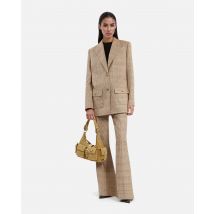 Veste Tailleur En Laine Prince De Galles Beige pour Femme - Taille 42 - The Kooples