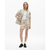 Veste Imprimé Fleuri En Denim Beige pour Femme - The Kooples