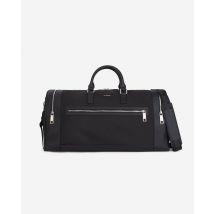 Sac Weekend En Cuir Et Toile Noire pour Homme - The Kooples