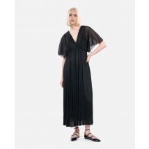 Vestido Largo Jersey Metalizado Negro - The Kooples