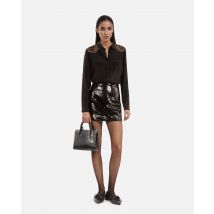 Short Black Sequin Skirt For Woman - The Kooples