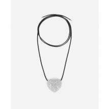 Collier Pendentif Cœur Avec Strass Argenté pour Femme - The Kooples