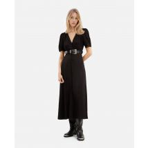 Robe Longue À Pois En Jacquard Noire pour Femme - Taille 2 - The Kooples