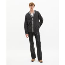 Cárdigan De Lana Con Rayas Grises En Contraste para Hombre - The Kooples