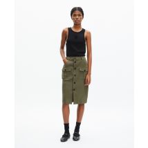 Jupe Cargo Midi Kaki pour Femme - Taille 38 - The Kooples