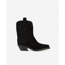 Bottes Western En Cuir Suède Noir pour Femme - Taille 38 - The Kooples