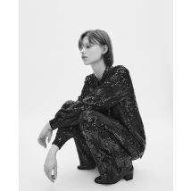Black Sequined Shirt For Woman - The Kooples