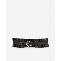 Ceinture Large Avec Fronces En Cuir Noir pour Femme - Taille 3 - The Kooples