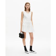 Short Skirt With Bow Detail In Ecru For Woman - The Kooples
