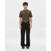 Khakifarbenes Mesh-poloshirt Mit Reißverschluss Am Kragen - The Kooples