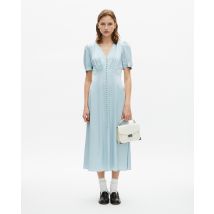 Blue Jacquard Polka Dot Maxi Dress For Woman - The Kooples