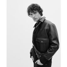 Blouson En Cuir Marron pour Homme - Taille L - The Kooples