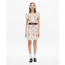 Robe Courte Imprimé Fleuri Blanche pour Femme - Taille 2 - The Kooples