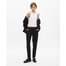 Pantalon Tailleur En Crêpe Noir Coupe Droite pour Femme - Taille 42 - The Kooples
