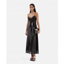 Robe Nuisette Longue À Sequins Noire pour Femme - Taille 0 - The Kooples