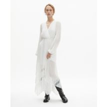 Robe Longue Plissée Avec Plumetis Écrue pour Femme - Taille 1 - The Kooples