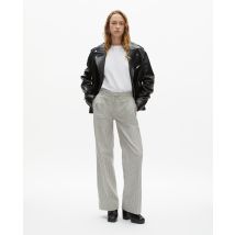 Pantalon Ample À Rayures En Coton Et Lin Blanc pour Femme - Taille 38 - The Kooples