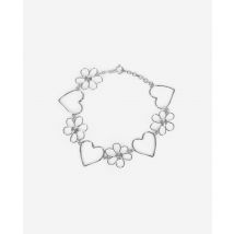 Collier Ras De Cou Cœurs Et Fleurs Argenté pour Femme - The Kooples