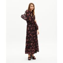Vestido Largo Con Estampado De Rosas Burdeos para Mujer - The Kooples