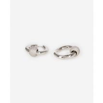 Boucles D'Oreille Créole Argentée Et Strass pour Femme - The Kooples