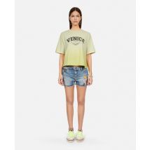 Gradient Yellow T-shirt With Venice Serigraphy For Woman - The Kooples