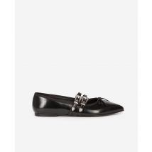 Ballerines Plates En Cuir Noir pour Femme - Taille 40 - The Kooples