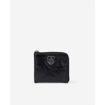 Black Leather Blazon Coin Purse - The Kooples