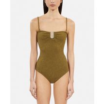 Maillot De Bain The Kooples X Luz Une Pièce Bustier Kaki pour Femme - The Kooples