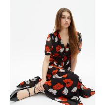 Robe Longue Imprimé Fleuri Noire pour Femme - Taille 2 - The Kooples