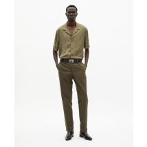 Pantalon De Costume Droit En Coton Lin Kaki pour Homme - Taille 52 - The Kooples