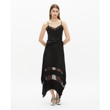 Caraco En Soie Et Dentelle Noir pour Femme - Taille 0 - The Kooples