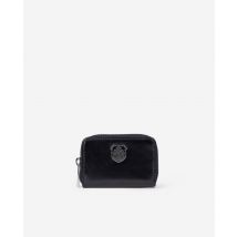 Porte Monnaie Blason En Cuir Noir pour Femme - The Kooples
