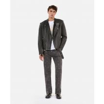 Black Leather Biker Jacket for Man - The Kooples