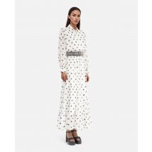 Robe Longue Blanche À Pois Écrue pour Femme - Taille 1 - The Kooples
