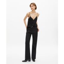 Pantalon Tailleur En Laine Coupe Droite Noir pour Femme - Taille 42 - The Kooples