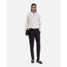 Chemise À Pois En Soie Blanche pour Femme - Taille 0 - The Kooples