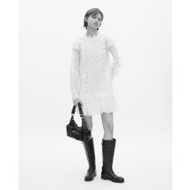 Robe Courte Manches Longues En Dentelle Écrue pour Femme - Taille 0 - The Kooples