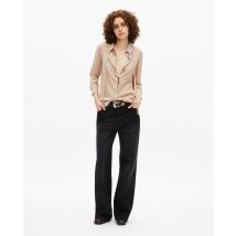 Shirt With Beige Polka-dot Lavaliere For Woman - The Kooples