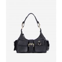 Black Grained Leather Amelia Bag For Woman - The Kooples