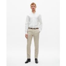 Pantalones De Traje De Lana Beige De Corte Entallado para Hombre - The Kooples