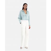 Chemise Ample En Soie Bleu Clair pour Femme - The Kooples