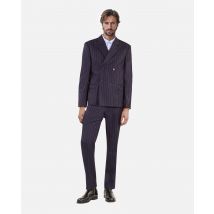 Veste De Costume En Laine À Rayures Bleue Foncée pour Homme - Taille 54 - The Kooples