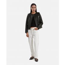 Blouson En Cuir Noir pour Femme - Taille 3 - The Kooples