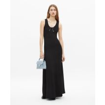 Black Mesh Maxi Dress For Woman - The Kooples