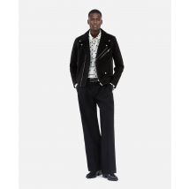 Schwarze Bikerjacke Aus Nubukleder - The Kooples