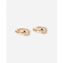 Boucles D'Oreilles Créole Avec Strass Dorées pour Femme - The Kooples