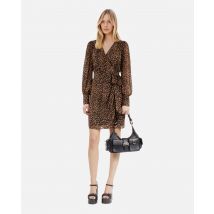 Robe Portefeuille Courte Imprimé Léopard pour Femme - Taille 2 - The Kooples