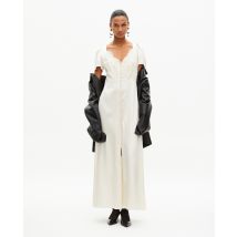 Long Silk Dress With Ecru Lace For Woman - The Kooples